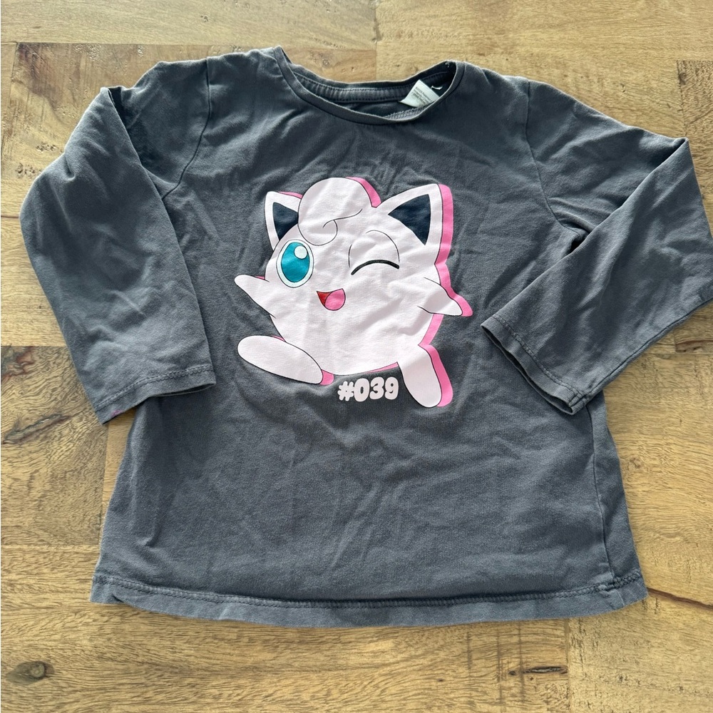 H&M Pokemon Kids Jigglypuff Graphic Long-Sleeve Tee size 3-4 years
